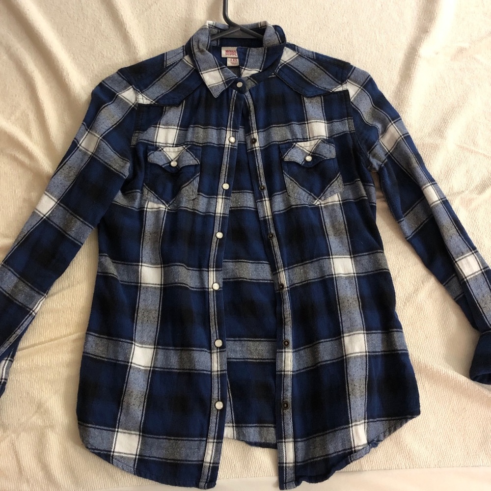 Blue and white flannel from Target